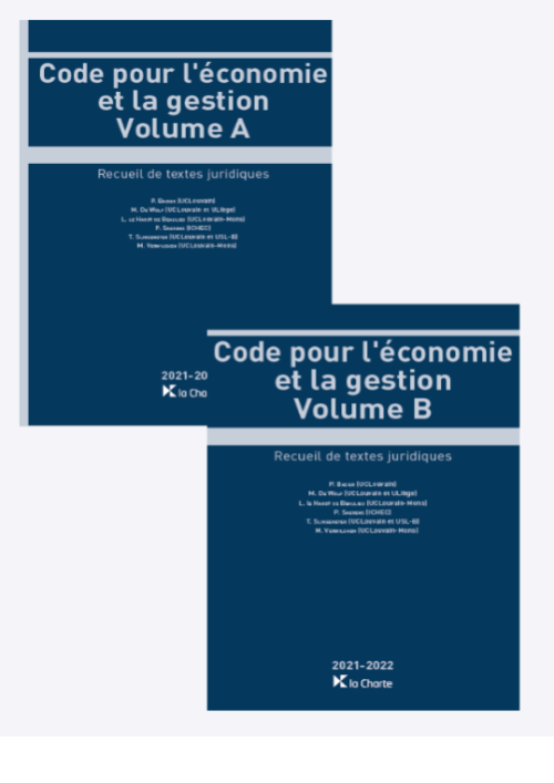 Code pour l'économie et la gestion (volume A et volume B) 2021-22