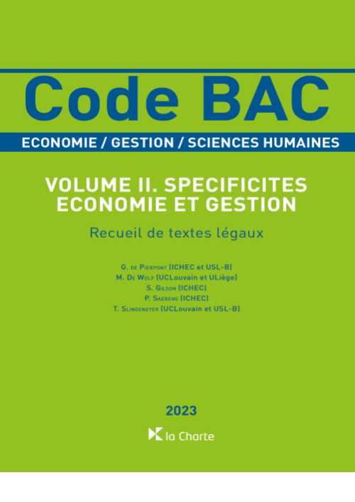 Code Bac - Volume II. Spécificités économie et gestion