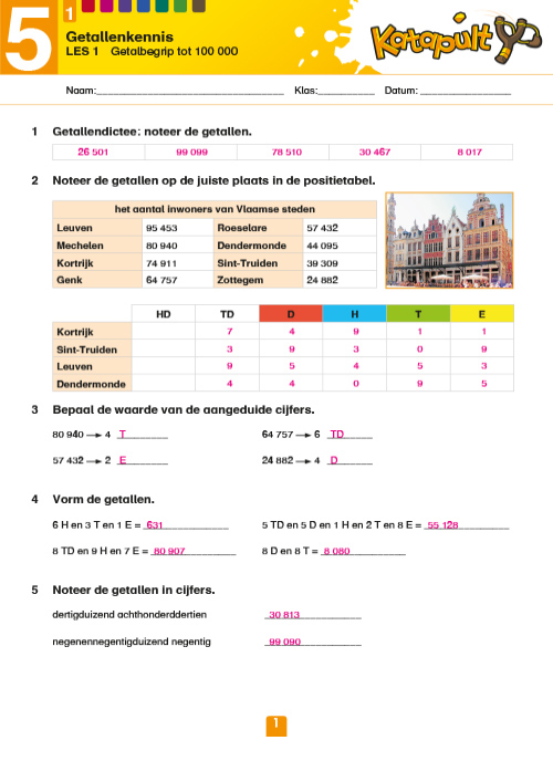 Katapult 5 - correctiesleutel werkboek target 1