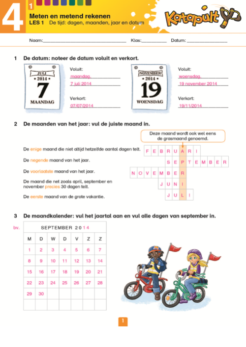 Katapult 4 - correctiesleutel werkboek target 1