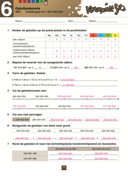 Katapult 6 - correctiesleutel werkboek target 8