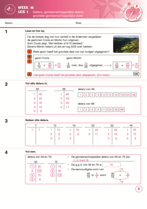 Komp@s 6 - correctiesleutel werkboek 4