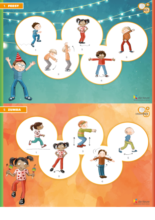 Krullenbol 4+ - Set posters - groot-motorisch bewegen