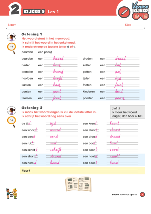 Verrekijker 2 spelling - correctiesleutel werkboek kijker 5 en 6