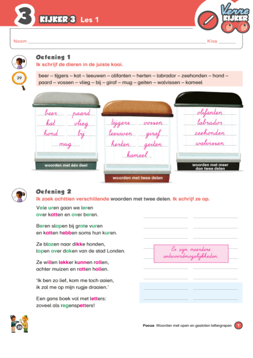 Verrekijker 3 spelling - correctiesleutel werkboek kijker 3 en 4