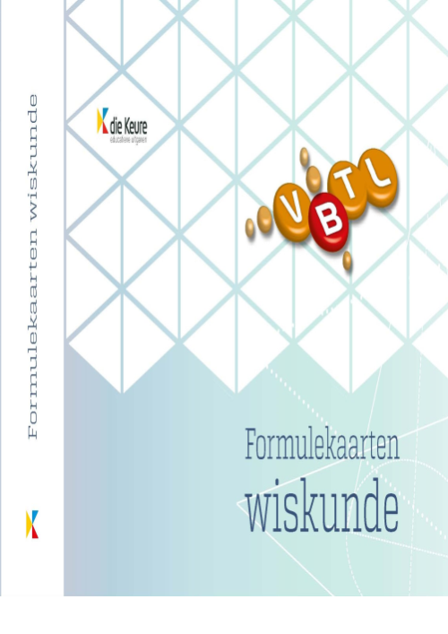Formulekaarten wiskunde - volledige set (incl. ringmap)